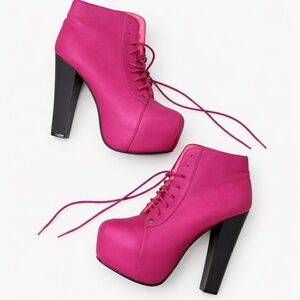 Jeffrey Campbell Hot Pink Platform Lace-Up Pumps | Size 9 | Statement Heels |